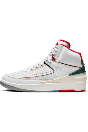 Jordan Sko, Herre, Hvid, 44 1/2 EU, Læder, Fire Red High-Top Sneakers