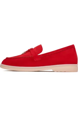 CESARE GASPARI Sko, Dame, Rød, 37 EU, Læder, Platform Moccasins Aurelia