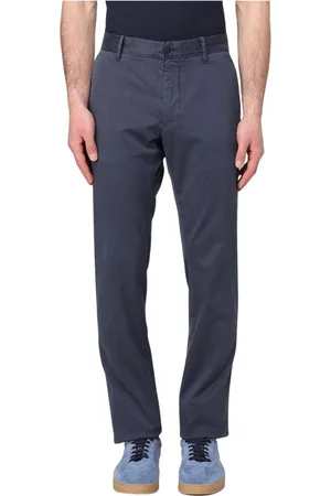 Incotex Bukser, Herre, Blå, W34, Bomuld, Klassisk Pasform Beige Chinos Bukser