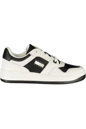 Tommy Hilfiger Sko, Herre, Hvid, 46 EU, Polyester, Hvid Polyester Snøresneaker