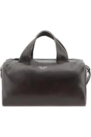 Prada Taske, Herre, Brun, ONE SIZE, Uld, Luksus Lammskind Rejsetaske med Monogram