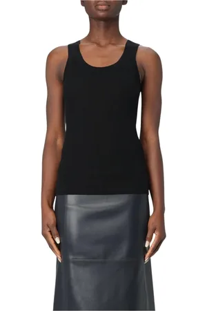 Max Mara Top, Dame, Sort, S, Uld, Ribbet Uld Tank Top