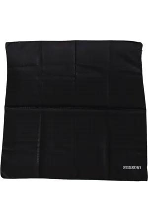 Missoni Tilbehør, Herre, Sort, ONE SIZE, Uld, Uldtørklæde med ensfarvet mønster og logo broderi