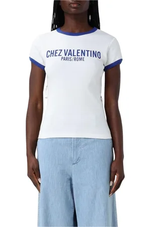 VALENTINO Top, Dame, , XS, Bomuld, ParisRome Slim Fit T-Shirt
