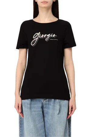 Armani Exchange Top, Dame, Sort, S, Bomuld, Grafisk T-shirt til kvinder