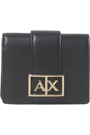 Armani Exchange Tilbehør, Dame, Sort, ONE SIZE, Læder, Kompakt Pung til Kvinder