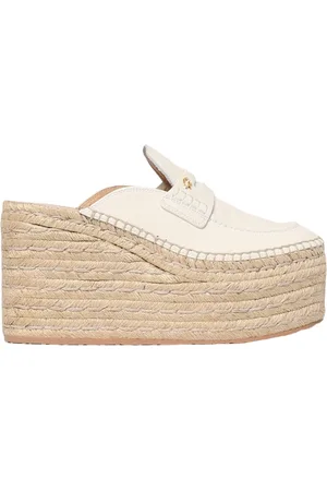 Gianvito Rossi Sko, Dame, Hvid, 38 1/2 EU, Hvide Wedge Loafer Espadriller