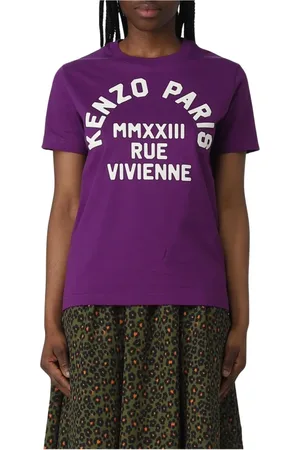 Kenzo Top, Dame, Lilla, XS, Bomuld, Lilla kortærmet T-shirt til kvinder