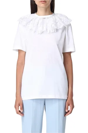 Patou Top, Dame, Hvid, XS, Bomuld, Hvid Blonde Krave T-Shirt