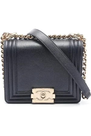 CHANEL Pre-owned, Dame, Blå, ONE SIZE, Uld, Pre-owned Laeder crossbody-tasker