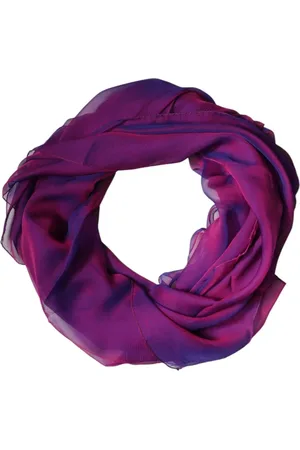 Dolce & Gabbana Tilbehør, Dame, Lilla, ONE SIZE, Tyl, Lilla Silke Wrap Shawl Tørklæde