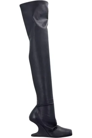 Rick Owens Sko, Dame, Sort, 37 EU, Læder, Sorte Læder Slip-On Sko