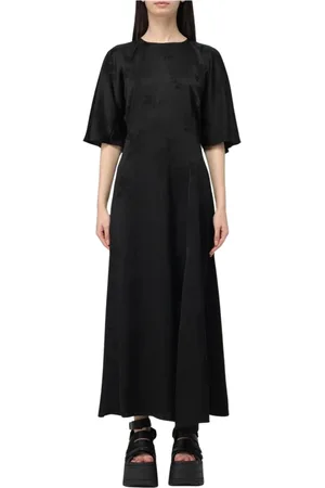 Ganni Kjole, Dame, Sort, S, Blomstret A-Line Midi Kjole
