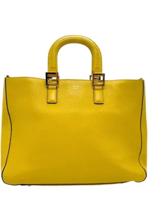 Fendi Pre-owned, Dame, Gul, ONE SIZE, Tyl, Pre-owned Laeder fendi-tasker