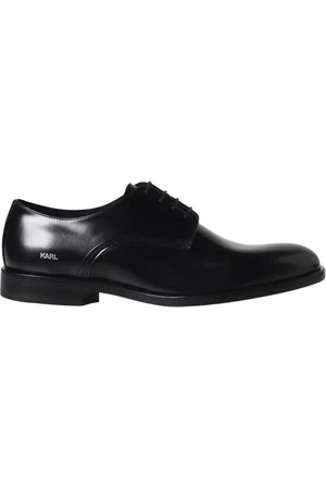 Karl Lagerfeld Sko, Herre, Sort, 45 EU, Klassiske Brogue Sko med Perforeret Detaljer