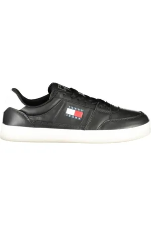 Tommy Hilfiger Sko, Herre, Sort, 44 EU, Polyester, Sort Polyester Low-Top Sneakers