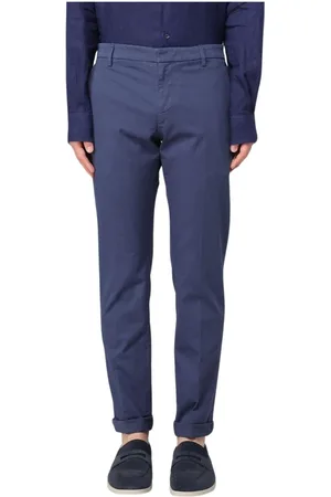 Dondup Bukser, Herre, Blå, W36, Uld, Stilfulde Pink Stretch Bukser