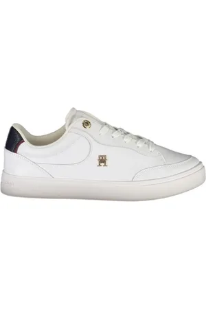 Tommy Hilfiger Sko, Dame, Hvid, 41 EU, Polyester, Hvide Snøresko til Kvinder