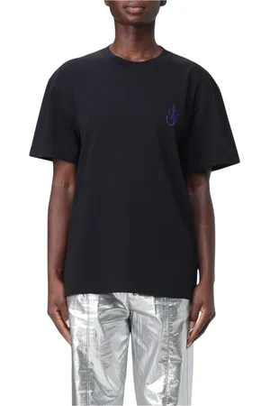 J.W.Anderson Top, Dame, Sort, M, Bomuld, Broderet Bomuld T-shirt