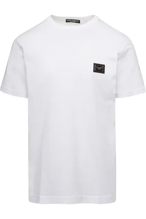 Dolce & Gabbana Top, Herre, Hvid, M, Bomuld, T-shirt med mærketiket