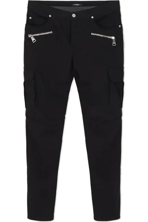 Balmain Bukser, Herre, Sort, W31, Bomuld, Smalle bomulds cargo bukser i sort