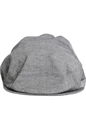 Dolce & Gabbana Tilbehør, Herre, Grå, 59 CM, Bomuld, Grå Bomuld Newsboy Cap