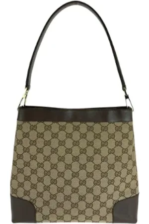 Gucci Pre-owned, Dame, Brun, ONE SIZE, Uld, Pre-owned Canvas gucci-tasker