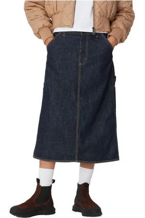 Carhartt Nederdel, Dame, Blå, L, Denim, Blå Denim Knænederdel