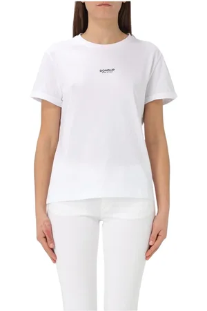 Dondup Top, Dame, Hvid, S, Bomuld, Hvid Crew Neck Tee