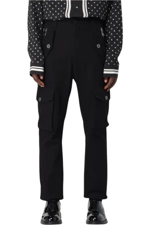 Balmain Bukser, Herre, Sort, M, Bomuld, Klassiske sorte cargobukser lige ben