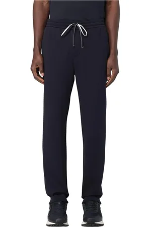 Emporio Armani Bukser, Herre, Blå, XL, Uld, Stilfulde sorte sweatpants til mænd
