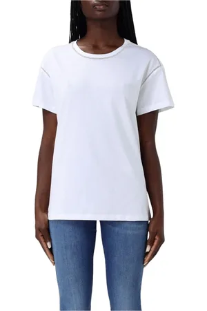 Liu Jo Top, Dame, Hvid, XS, Bomuld, Hvid Rhinestone Trim T-Shirt