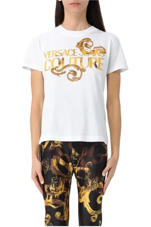 VERSACE Top, Dame, Hvid, 2XS, Uld, Hvid Logo T-shirt