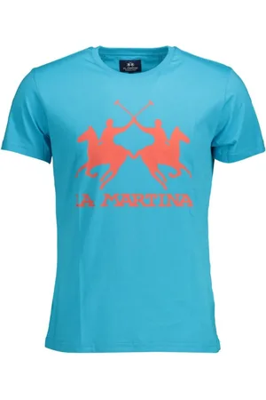 La Martina Top, Herre, Blå, 2XL, Bomuld, Blå Bomuld Herre T-shirt