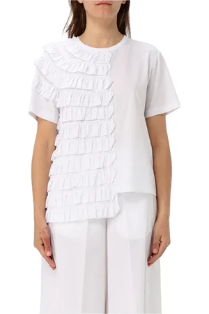 MEIMEIJ Top, Dame, Hvid, S, Bomuld, Hvid Rynket T-Shirt