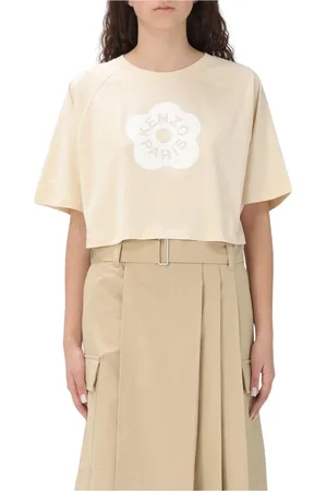 Kenzo Top, Dame, , XS, Bomuld, Elegant Kvinde Creme T-Shirt
