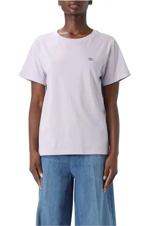 Twin-Set Top, Dame, Lilla, S, Bomuld, Sort Bomuld T-shirt til Kvinder