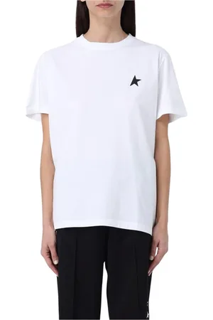 Golden Goose Top, Dame, Hvid, S, Bomuld, Stjerne Detalje T-shirt til Kvinder