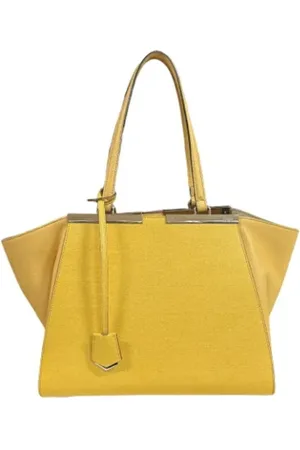 Fendi Pre-owned, Dame, Gul, ONE SIZE, Tyl, Pre-owned Laeder fendi-tasker