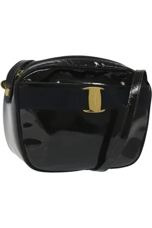 Salvatore Ferragamo Pre-owned, Dame, Sort, ONE SIZE, Uld, Pre-owned Laeder skuldertasker