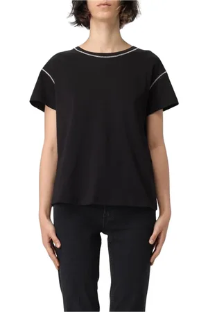 Liu Jo Top, Dame, Sort, M, Hvid Rhinestone T-Shirt