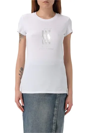 Armani Exchange Top, Dame, Hvid, XS, Bomuld, Hvid Crew Neck T-Shirt