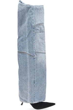 Balenciaga Sko, Dame, Blå, 37 EU, Denim, Denim hælstøvler New Flex