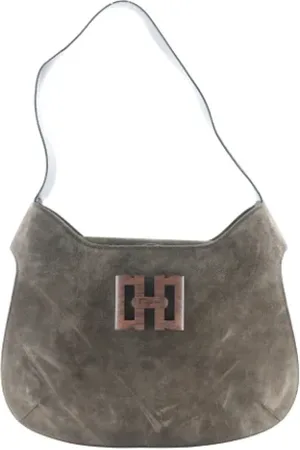 Salvatore Ferragamo Pre-owned, Dame, Brun, ONE SIZE, Uld, Pre-owned Laeder skuldertasker
