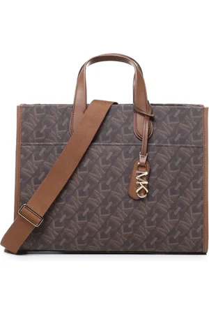 Michael Kors Taske, Dame, Brun, ONE SIZE, Bomuld, Canvas-Taske med Logo Print