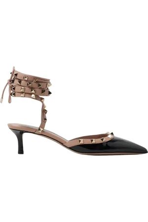 VALENTINO GARAVANI Sko, Dame, Sort, 36 1/2 EU, Uld, Sort Rockstud Kitten Heel Pumps