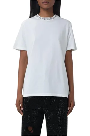 Golden Goose Top, Dame, Hvid, L, Bomuld, Minimalist Embellished Neckline T-Shirt