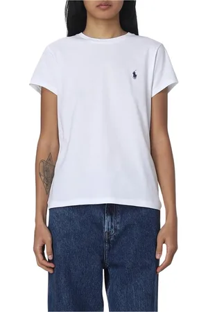 Ralph Lauren Top, Dame, Hvid, XL, Klassisk Hvid Crew Neck Tee