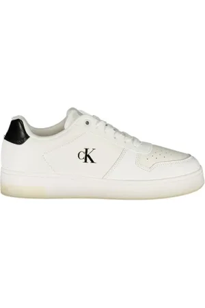 Calvin Klein Sko, Dame, Hvid, 40 EU, Polyester, Hvide polyester sneakers med slankt design