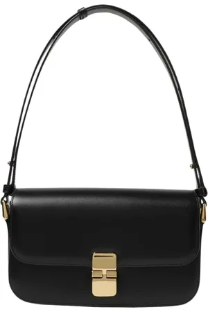A.P.C. Taske, Dame, Sort, ONE SIZE, Uld, Sort læder skuldertaske